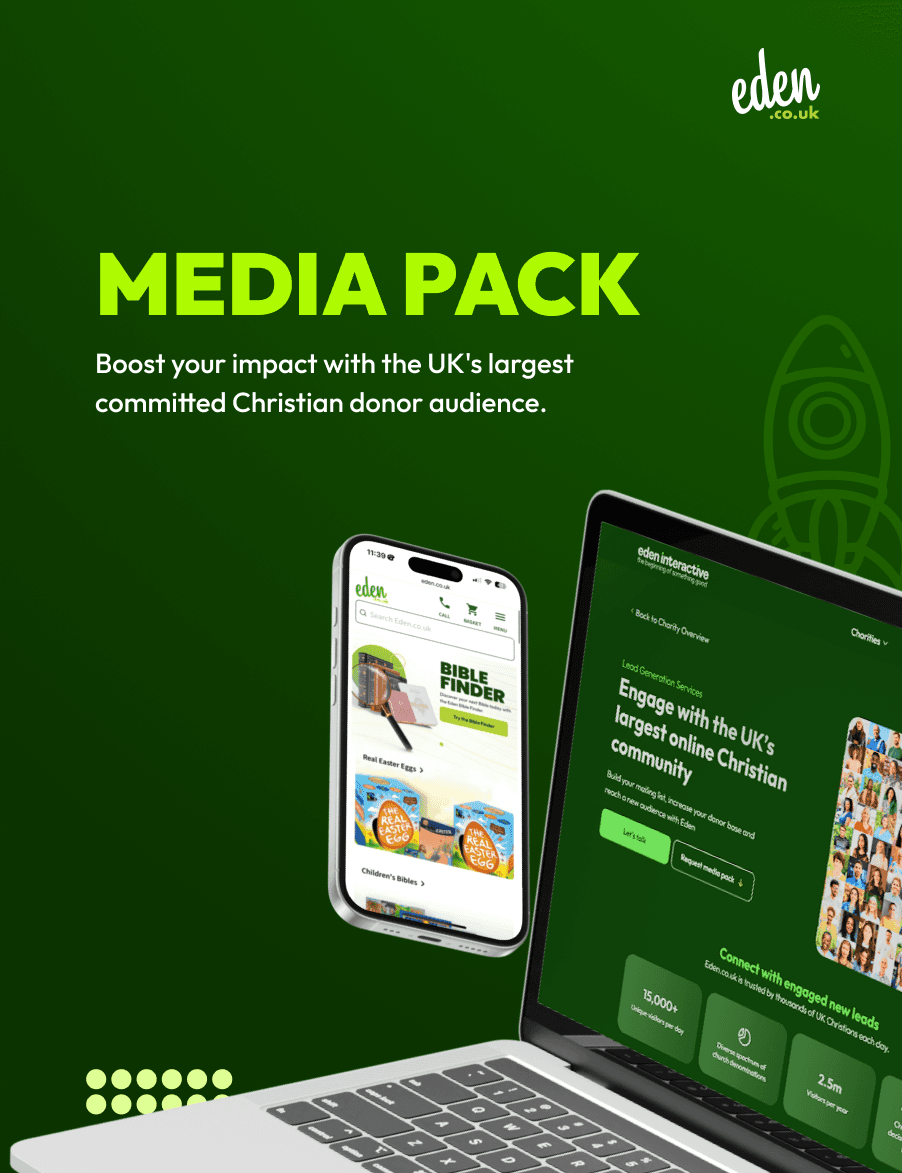 Eden media pack shown on laptop and mobile