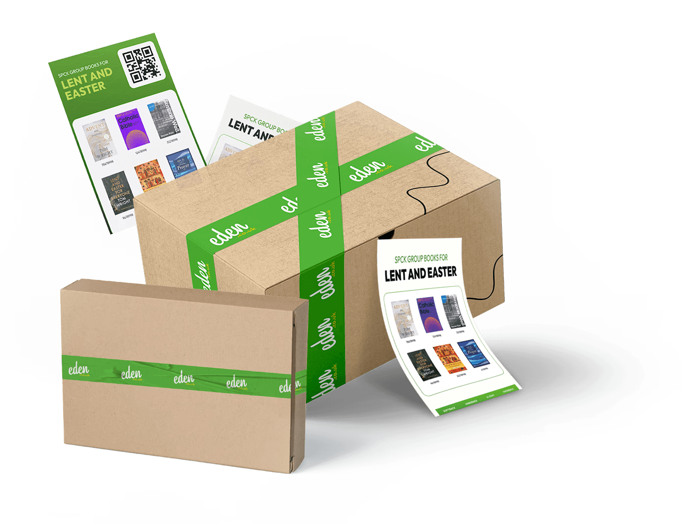 Printed charity inserts packed into Eden customer orders